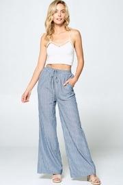  Striped Wide Leg Cotton Pants