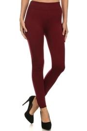  Burgundy Faux-fur-lined Leggings