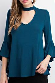  Teal Choker Blouse