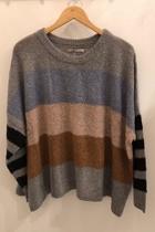  Tunic Sweater W/ Striped Sleeve