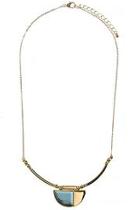  Faux-stone Crescent-pendant Necklace
