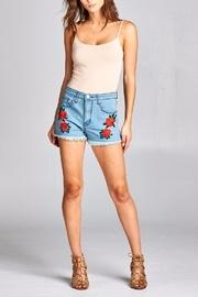  Patch-accent Denim Shorts