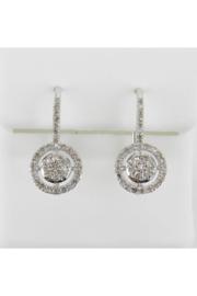  White Gold Diamond Cluster Halo Drop Earrings Leverback Wedding Gift