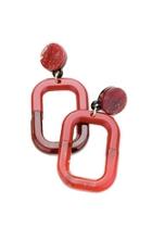  Red Rectangle Drop-earrings