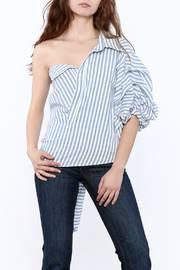  Stripe One Shoulder Top