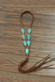  Natural-turquoise Long-suade Necklace