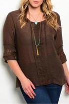  Brown Lace Tunic