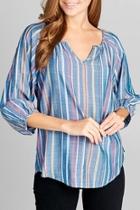  Striped Chambray Top