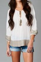  Ivory Embroidered Blouse