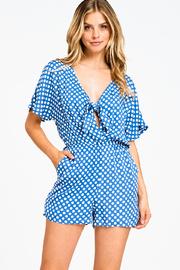  Polka Dot Tie Front Romper