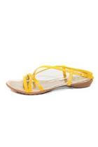  Leather Strappy Yellow Sandal