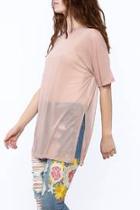  Blush Mesh Top