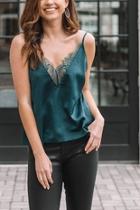  Satin Lace Inset Cami