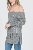  Off The Shoulder Knitt Sweater