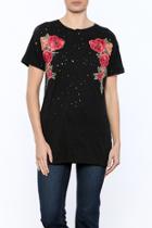  Rose Embroidered Tee