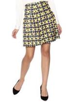  Yellow Print High Waisted Skirt