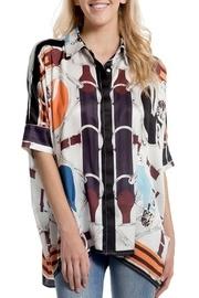 Oversized Satin/print Shirt