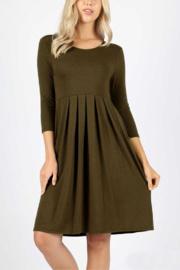  Pleated Waist Dress W/ Pockets
