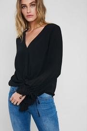 V-neck Tie Blouse