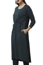  Drawcord Waist Dress