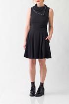  Mod Respect-flare Dress With Fold Over Collar