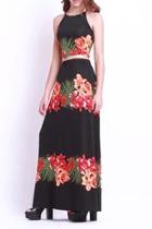  Crop Floral Black