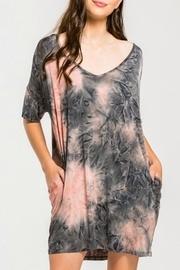  Tie-dye High-low Shift-dress