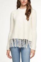  Ivory Fringe Sweater