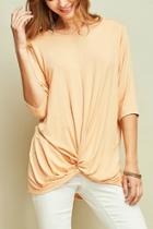  Knotted Dolman-sleeves Tunic