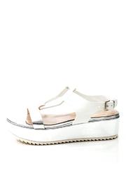  Leather Silver Platform Sandal