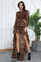  Leopard Backless Dress