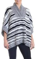  Stripe Pullover Poncho