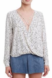  Printed Wrap Blouse