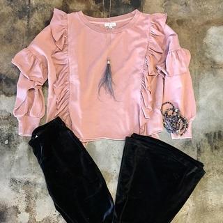  Blush Ruffle Sweatshirt