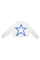  Blue Star On White Denim Jacket