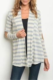  Gray Stripe Cardigan