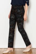  Emerald Leaf Print Pants