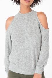 Marled Cold Shoulder Top