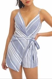  Stripe Overlap Romper