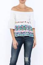  Soft White Embroidered Top