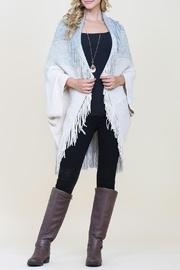  Three-toned/ribbed-fringe Cardigan