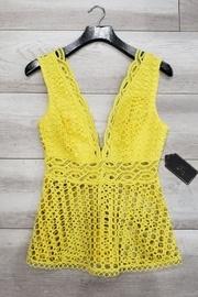  Yellow Eyelet Top