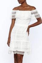  White Crochet Lace Dress