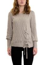  Gray Pointelle Sweater