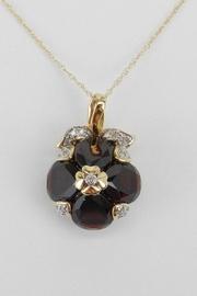  Garnet And Diamond Necklace Pendant 14k Yellow Gold, 18 Chain, January Birthstone Necklace