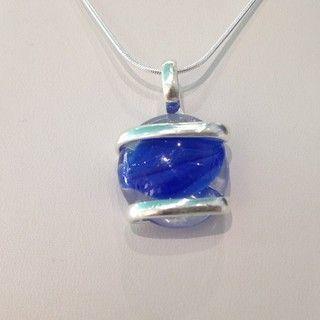  Blue Swirl Pendant Necklace