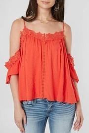  Cold-shoulder Lace-trim Top