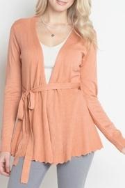  Crochet-hem Belted Cardigan