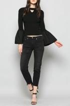  Keyhole Bell Sleeve Top