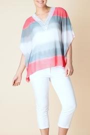  Stripe Silky Poncho